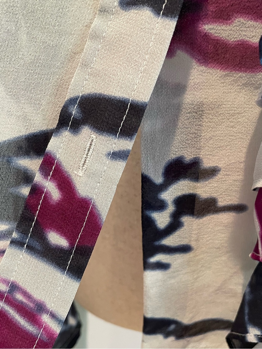 100% Silk Ideology Long Sleeve Button Down Top with Scarf EUC - size Large - Picture 4 of 5